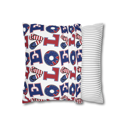 Patriotic LOVE pattern pillowcase | American flag heart, stars and stripes cushion cover