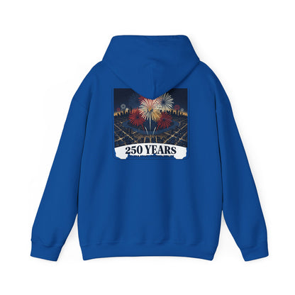 America 250 Years Eagle Graphic Hoodie | Fireworks Backprint