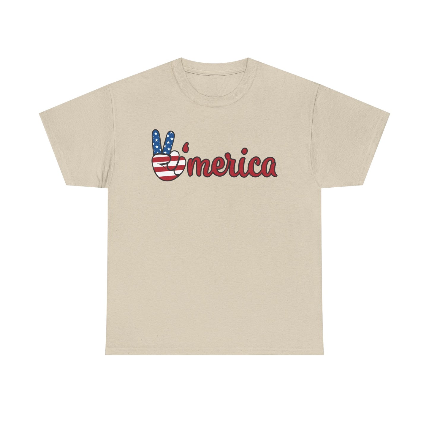 Merica Peace Hand graphic Tee | American Flag Popsicle back, Patriotic Fourth of July