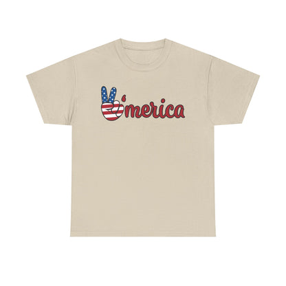 Merica Peace Hand graphic Tee | American Flag Popsicle back, Patriotic Fourth of July