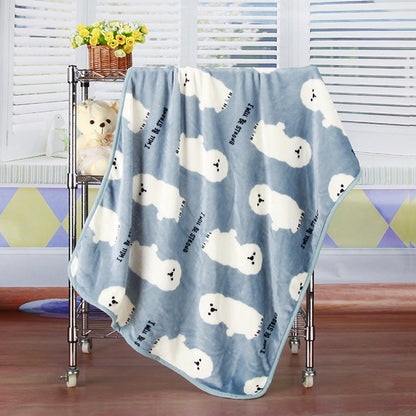 Pet Quilt Warm Blanket Coral Fleece Antifreeze Autumn And Winter Pets
