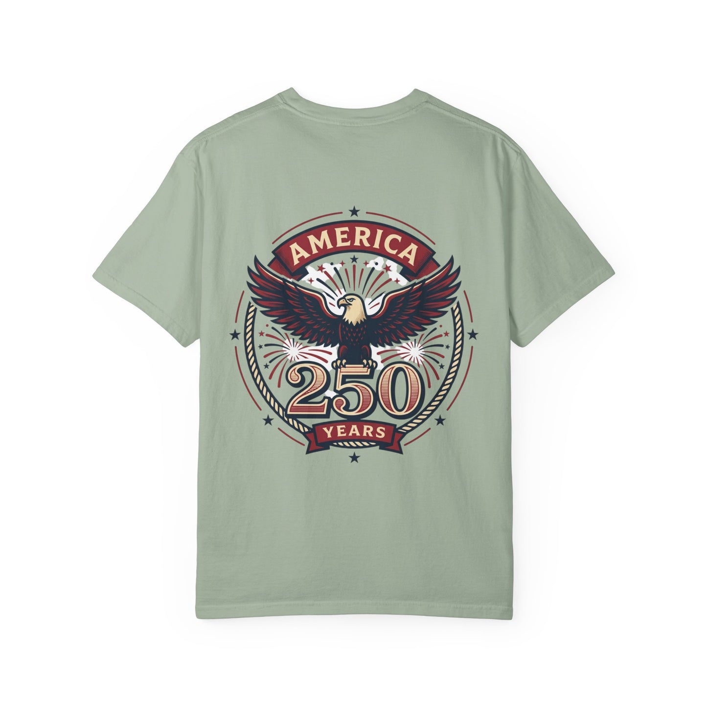 America Flag EST 1776-2026 T-Shirt | 250 Years Eagle Back Graphic