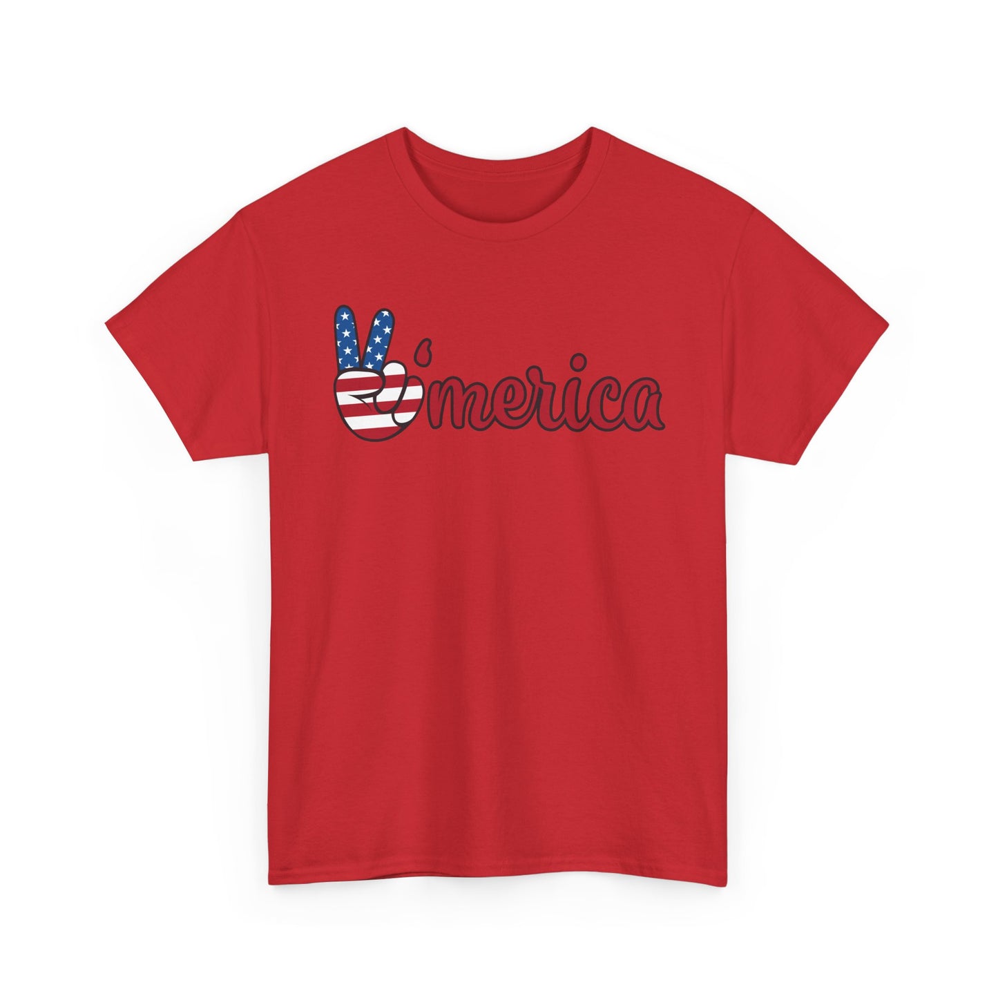Merica Peace Hand graphic Tee | American Flag Popsicle back, Patriotic Fourth of July