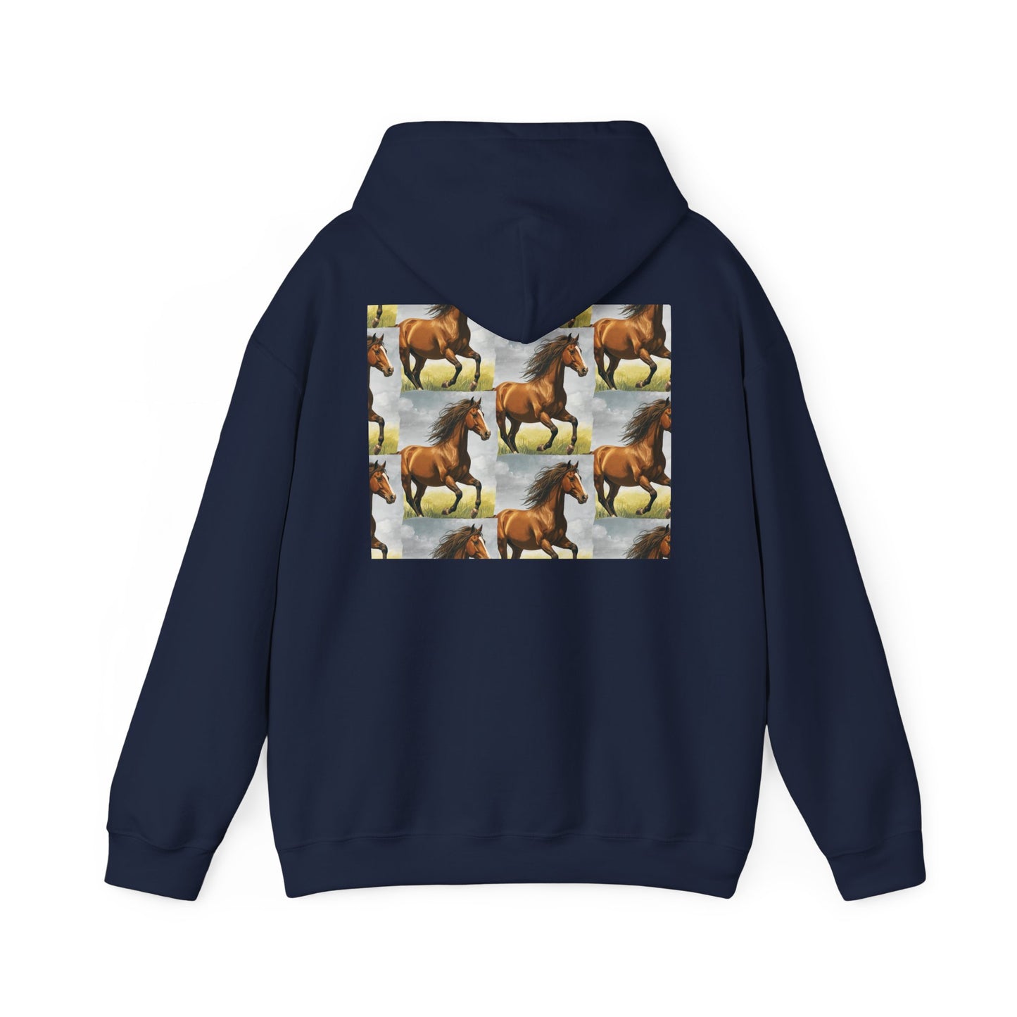 Brown Horse Pattern Hoodie | Galloping Horse Repeat Design