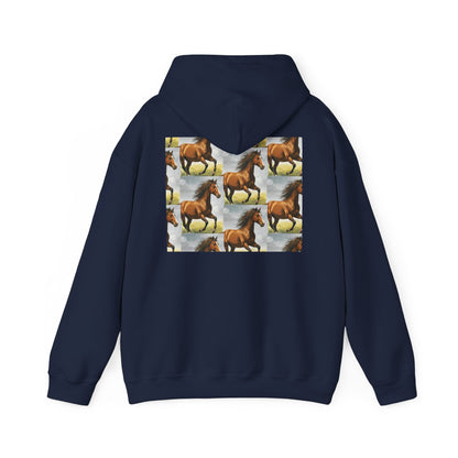 Brown Horse Pattern Hoodie | Galloping Horse Repeat Design
