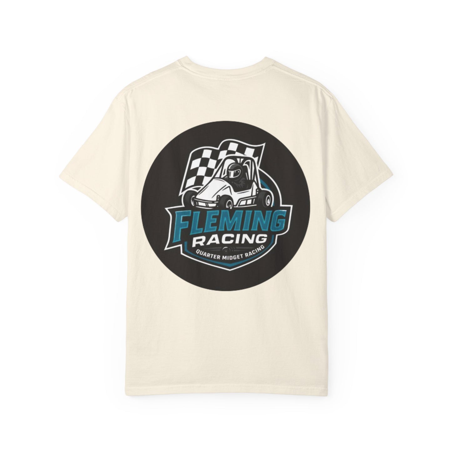 Fleming Racing QM Logo T-Shirt | Checkered Flag Circle Design