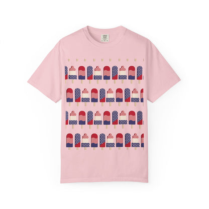 American Flag Popsicle T-shirt | Patriotic Fourth of July Ice Pop Tee