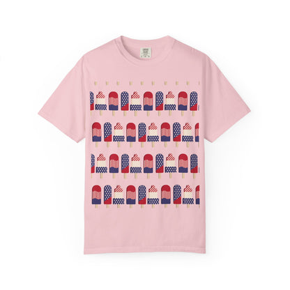 American Flag Popsicle T-shirt | Patriotic Fourth of July Ice Pop Tee