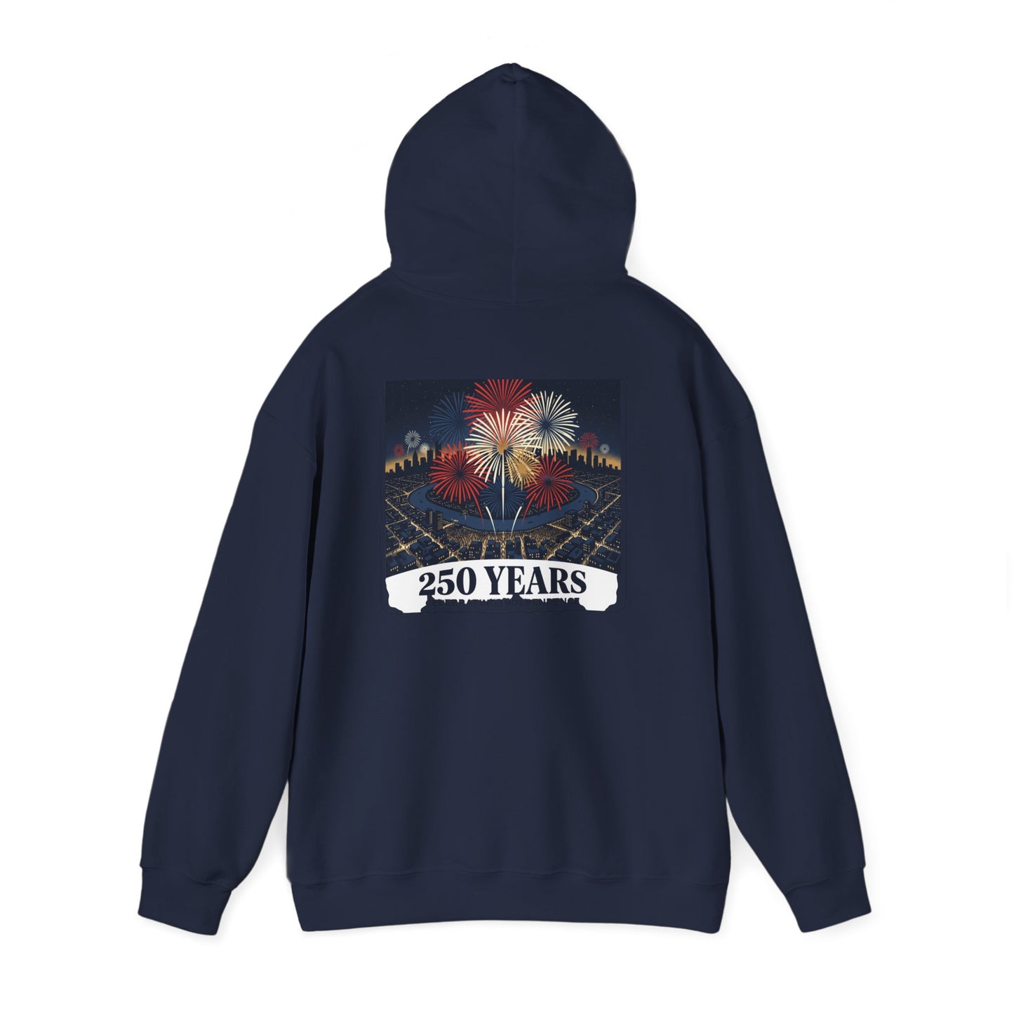 America 250 Years Eagle Graphic Hoodie | Fireworks Backprint