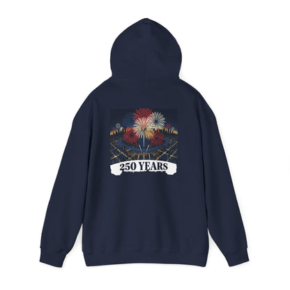 America 250 Years Eagle Graphic Hoodie | Fireworks Backprint