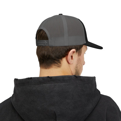 Mountain Logo Snapback Trucker Cap | Outdoor Adventure, Vintage Patch