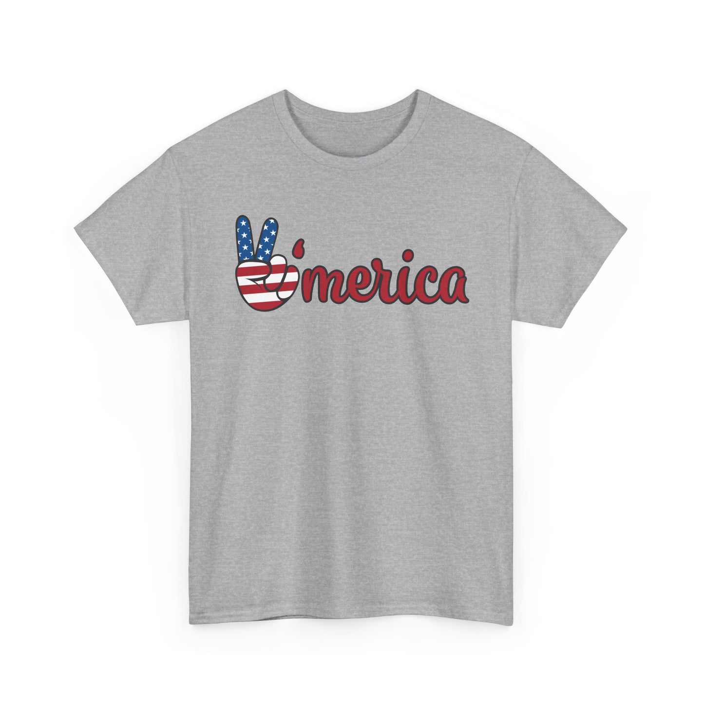 Merica Peace Hand graphic Tee | American Flag Popsicle back, Patriotic Fourth of July