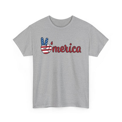 Merica Peace Hand graphic Tee | American Flag Popsicle back, Patriotic Fourth of July