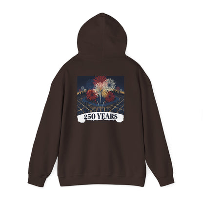 America 250 Years Eagle Graphic Hoodie | Fireworks Backprint