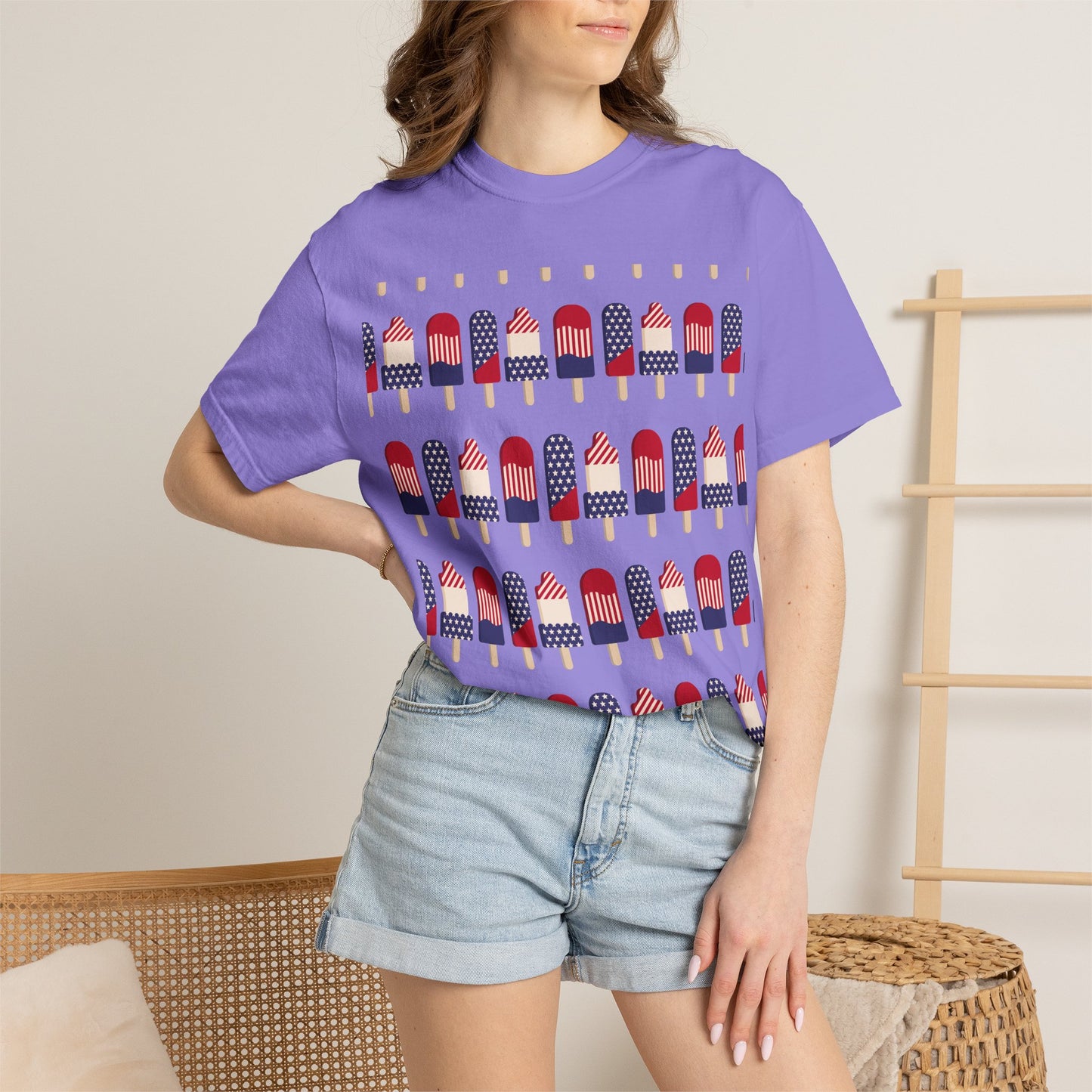 American Flag Popsicle T-shirt | Patriotic Fourth of July Ice Pop Tee