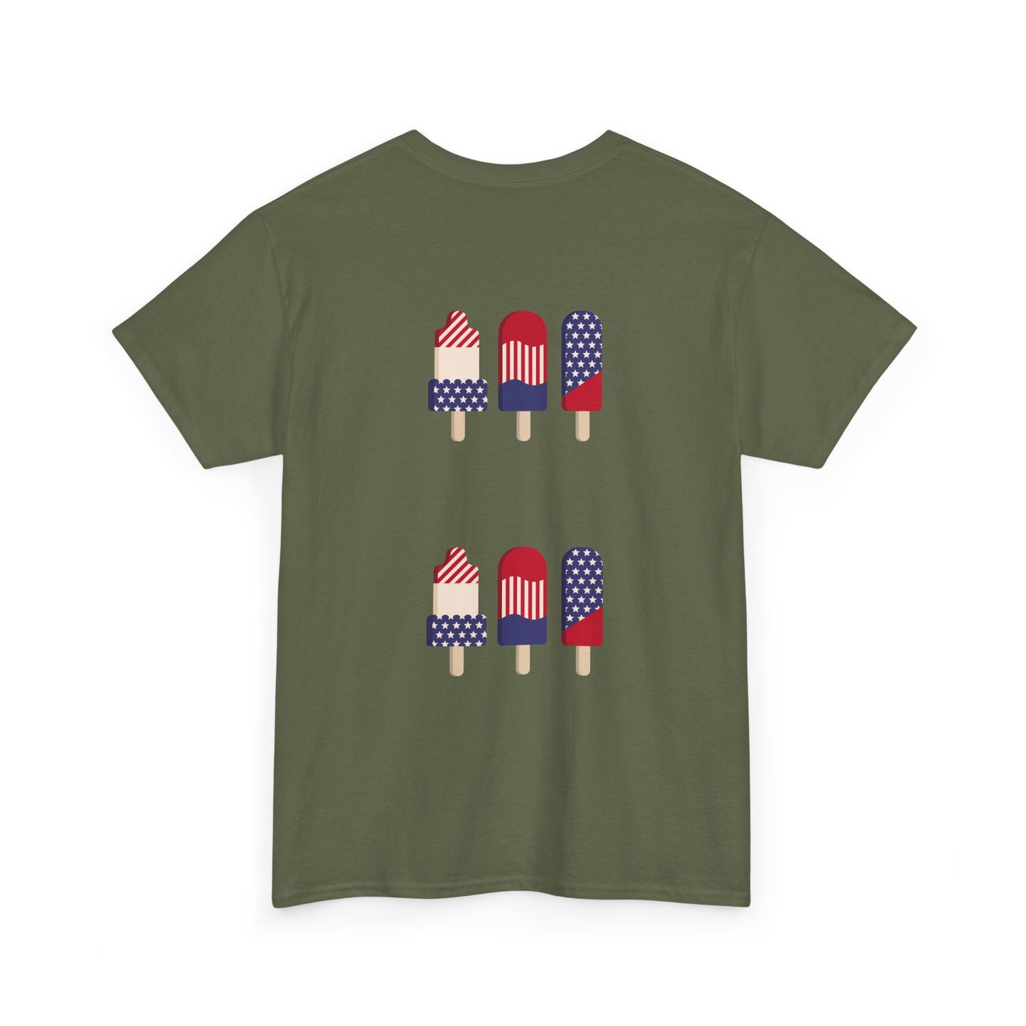 Merica Peace Hand graphic Tee | American Flag Popsicle back, Patriotic Fourth of July
