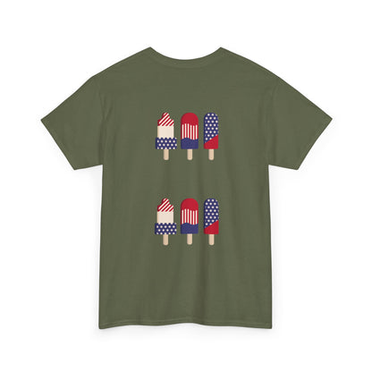 Merica Peace Hand graphic Tee | American Flag Popsicle back, Patriotic Fourth of July