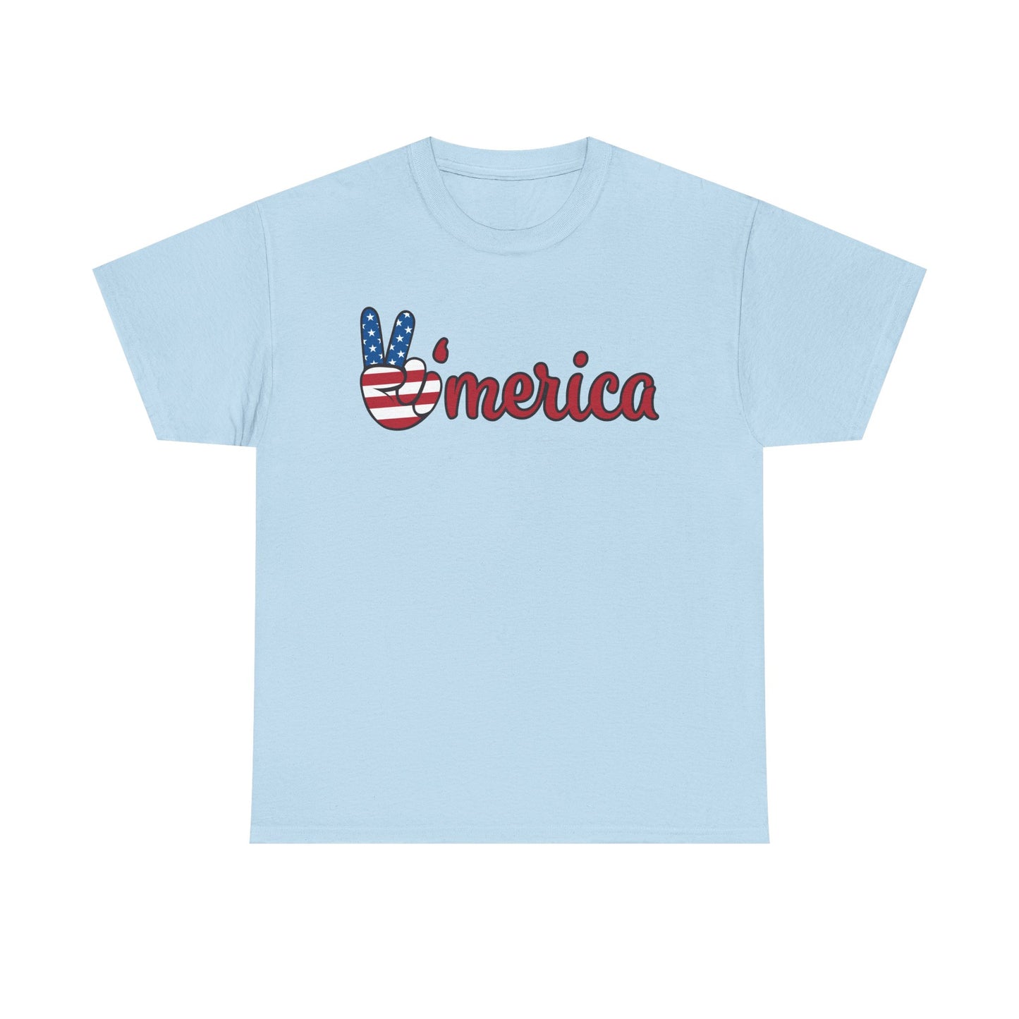 Merica Peace Hand graphic Tee | American Flag Popsicle back, Patriotic Fourth of July