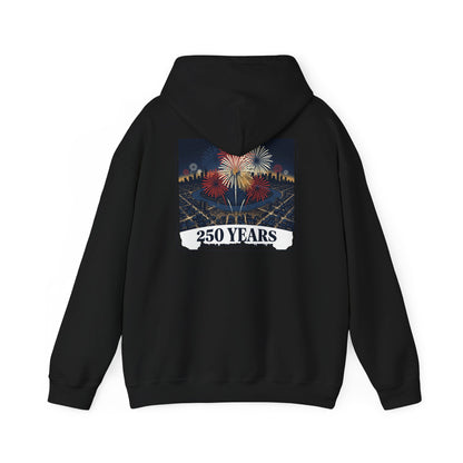 America 250 Years Eagle Graphic Hoodie | Fireworks Backprint