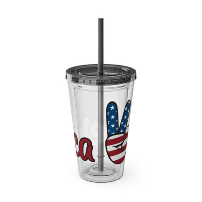 American Peace Sign tumbler 16oz