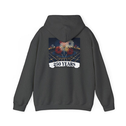 America 250 Years Eagle Graphic Hoodie | Fireworks Backprint