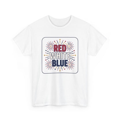 Red White Blue fireworks tee | Patriotic Fourth of July shirt
