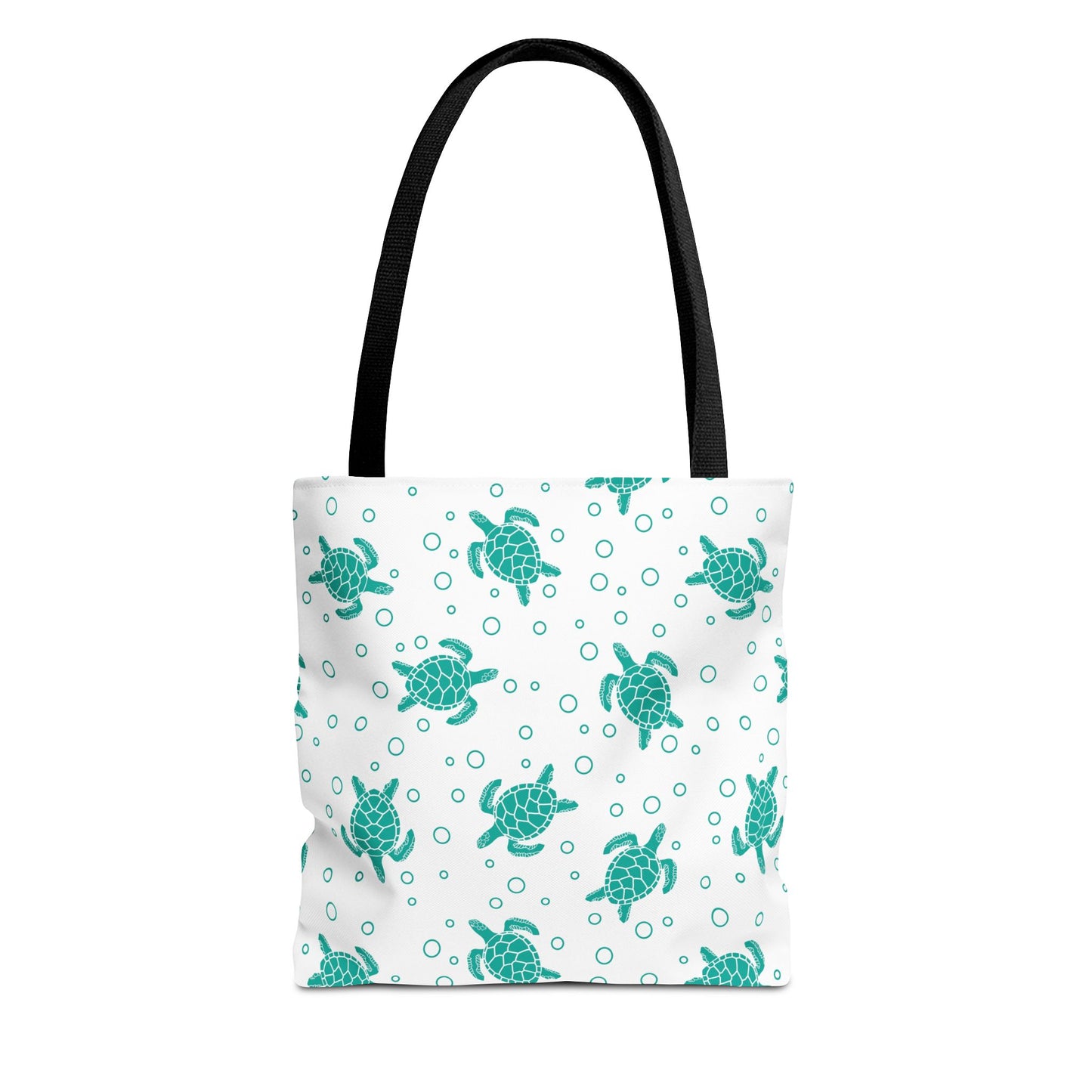 Teal Sea Turtle Pattern Tote Bag | Repeating Turtle Print