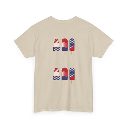 Merica Peace Hand graphic Tee | American Flag Popsicle back, Patriotic Fourth of July