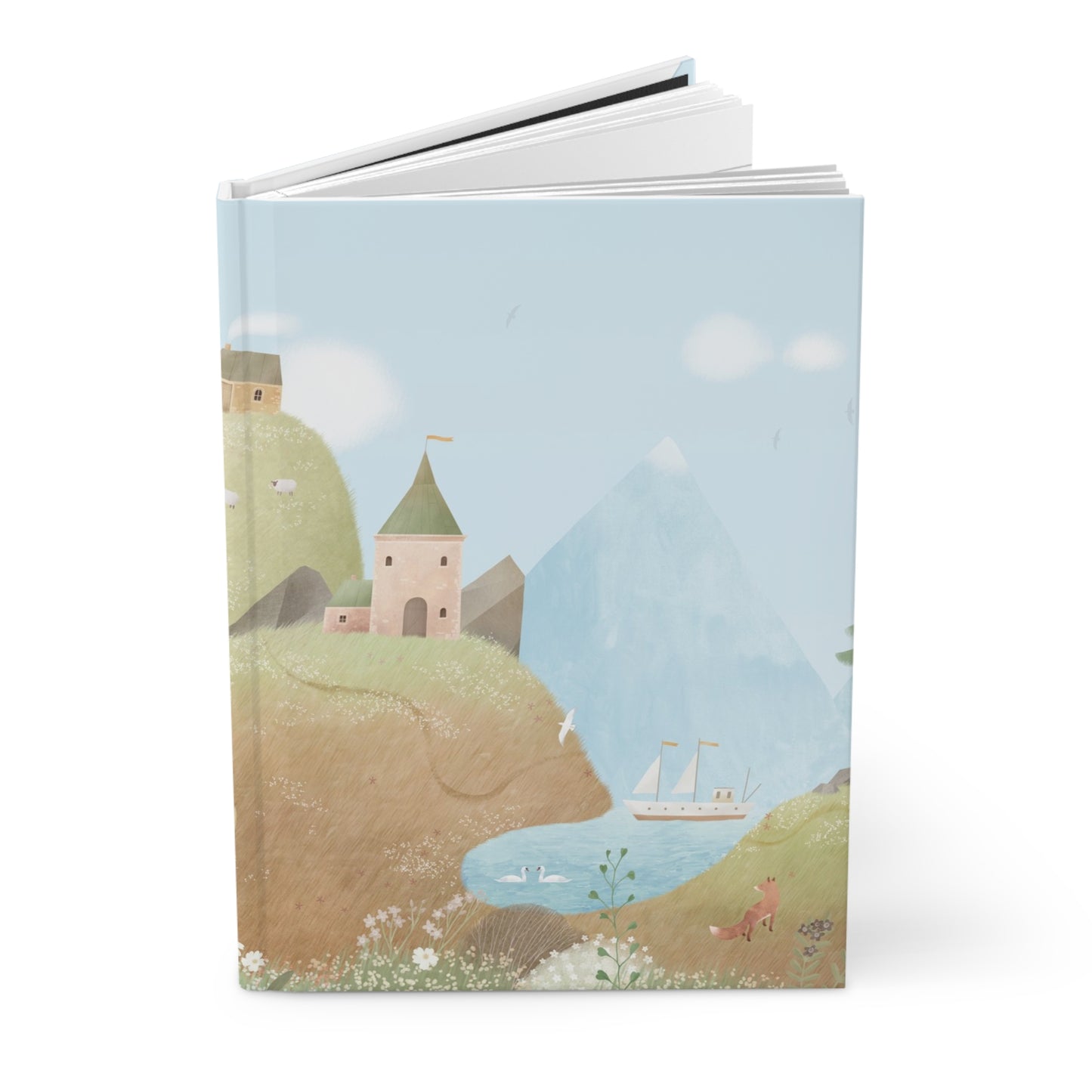 Whimsical Countryside Illustration Hardcover Journal | Matte