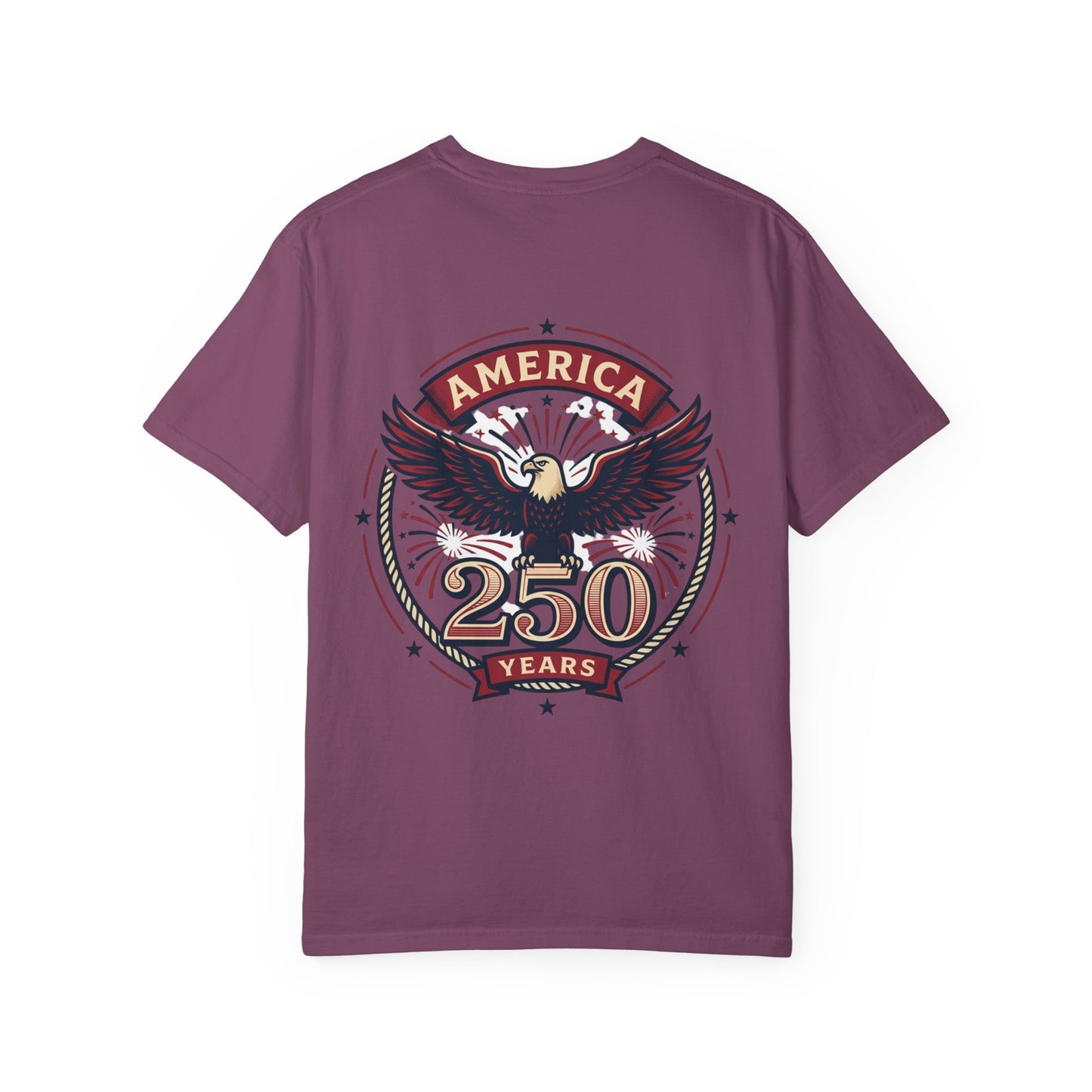 America Flag EST 1776-2026 T-Shirt | 250 Years Eagle Back Graphic
