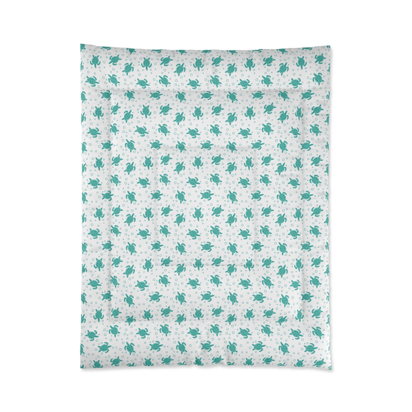 Turquoise Floral Pattern Comforter | Teal Flower All-Over Print