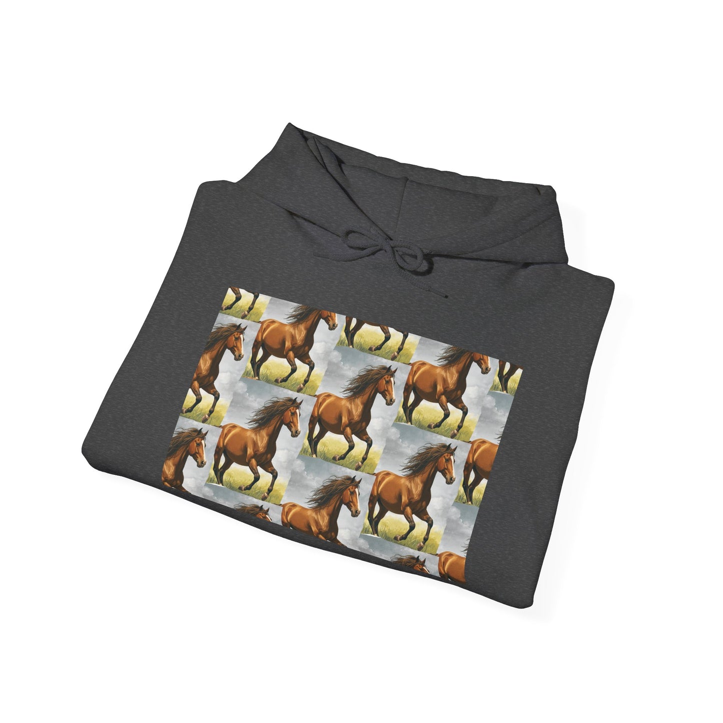 Brown Horse Pattern Hoodie | Galloping Horse Repeat Design