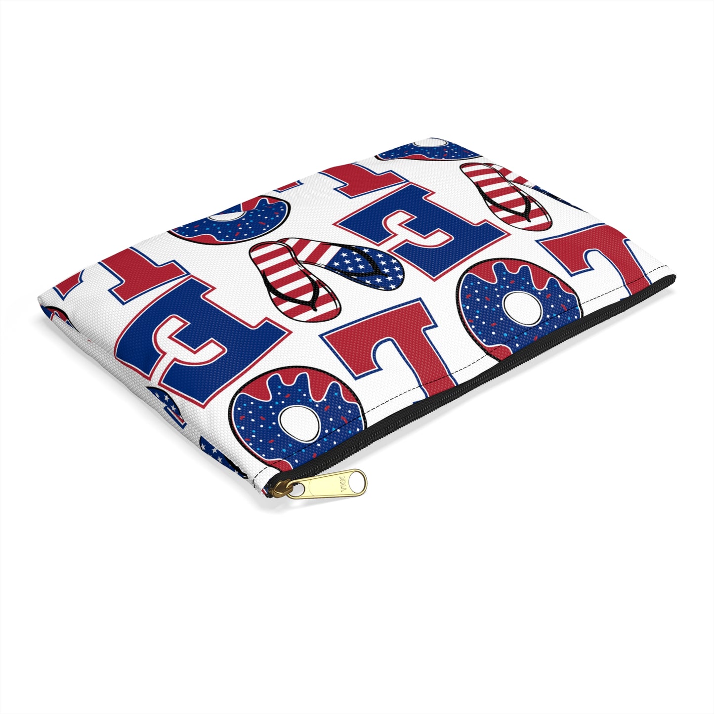 Patriotic LOVE pattern Accessory Pouch | American flag letters and icons