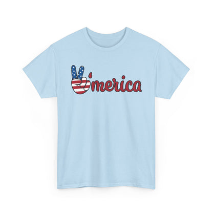 Merica Peace Hand graphic Tee | American Flag Popsicle back, Patriotic Fourth of July