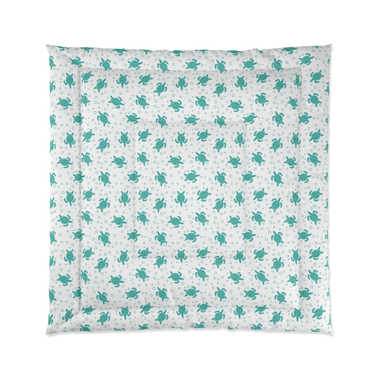 Turquoise Floral Pattern Comforter | Teal Flower All-Over Print