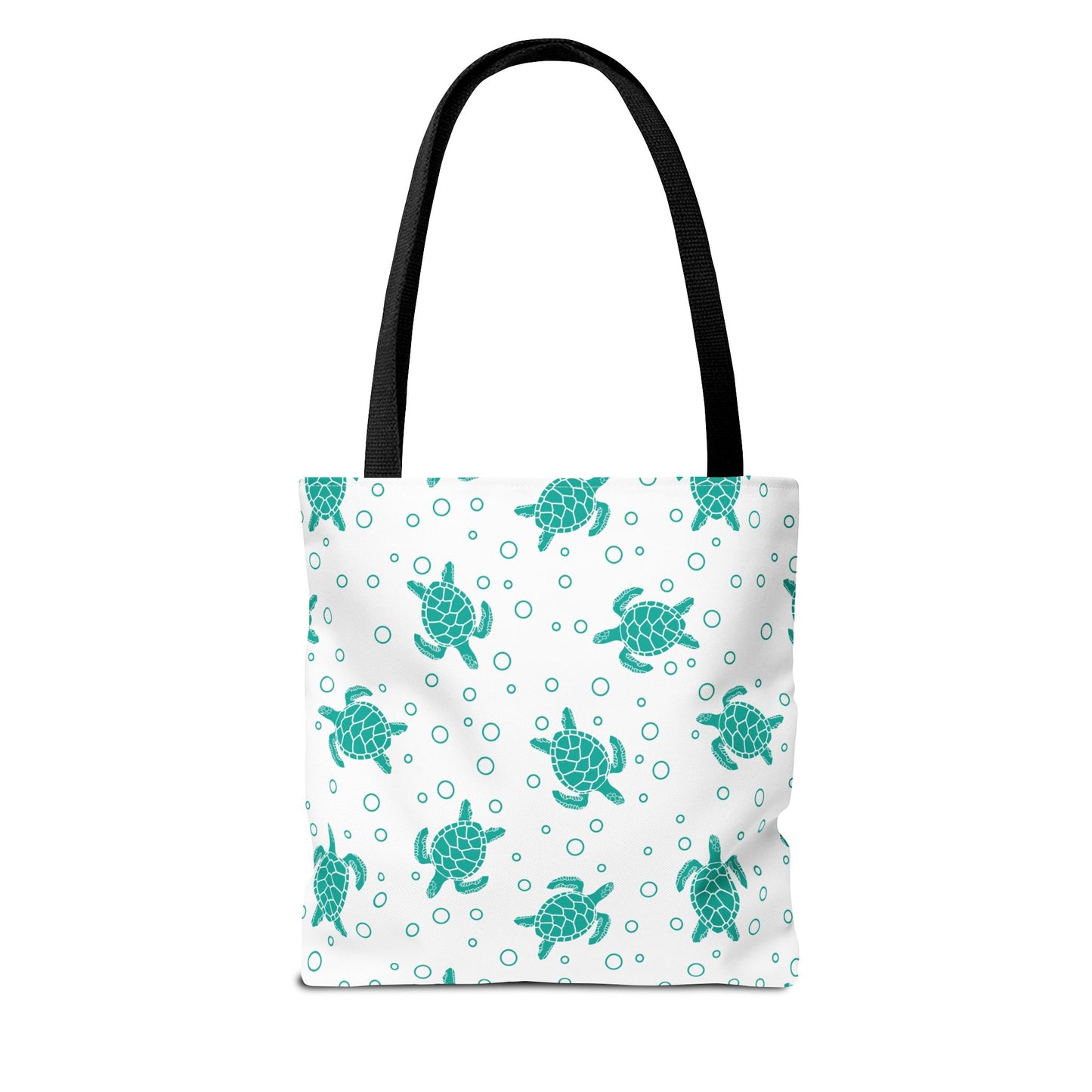 Teal Sea Turtle Pattern Tote Bag | Repeating Turtle Print