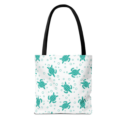 Teal Sea Turtle Pattern Tote Bag | Repeating Turtle Print