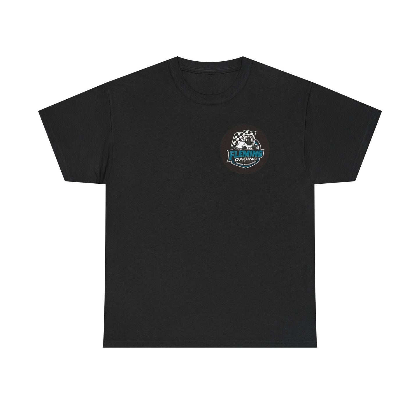 Fleming Racing Logo T-Shirt | Vintage Sprint Car Graphic, Checkered Flag