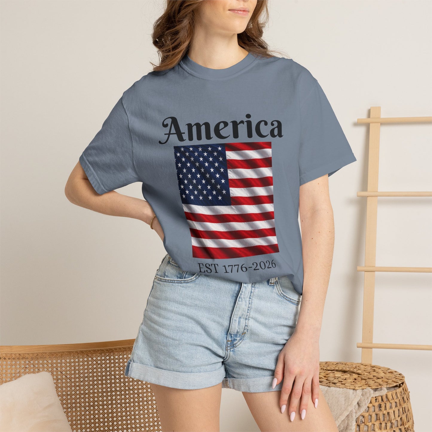 America Flag EST 1776-2026 T-Shirt | 250 Years Eagle Back Graphic