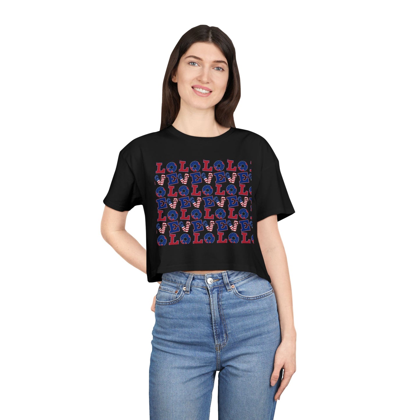 LOL Pattern Graphic Tee | Crop Top
