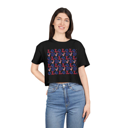LOL Pattern Graphic Tee | Crop Top