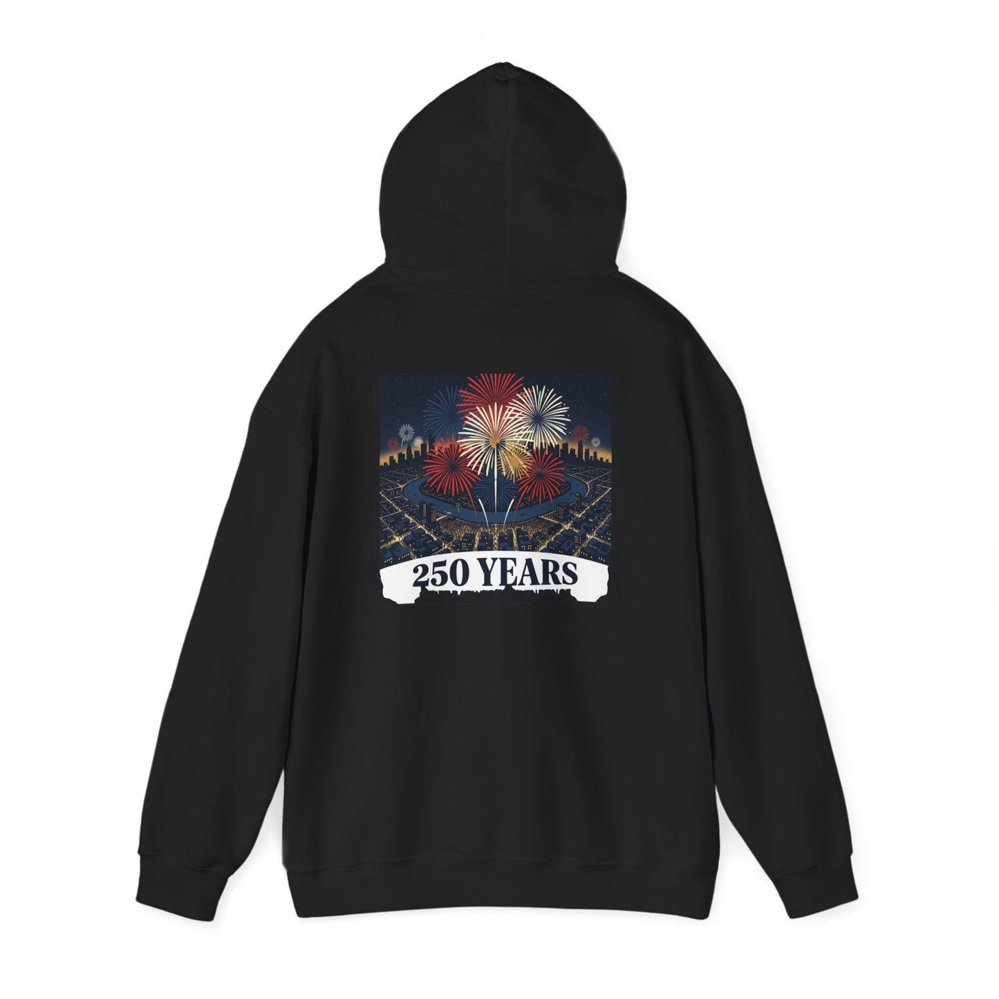 America 250 Years Eagle Graphic Hoodie | Fireworks Backprint