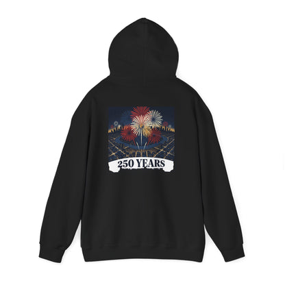 America 250 Years Eagle Graphic Hoodie | Fireworks Backprint