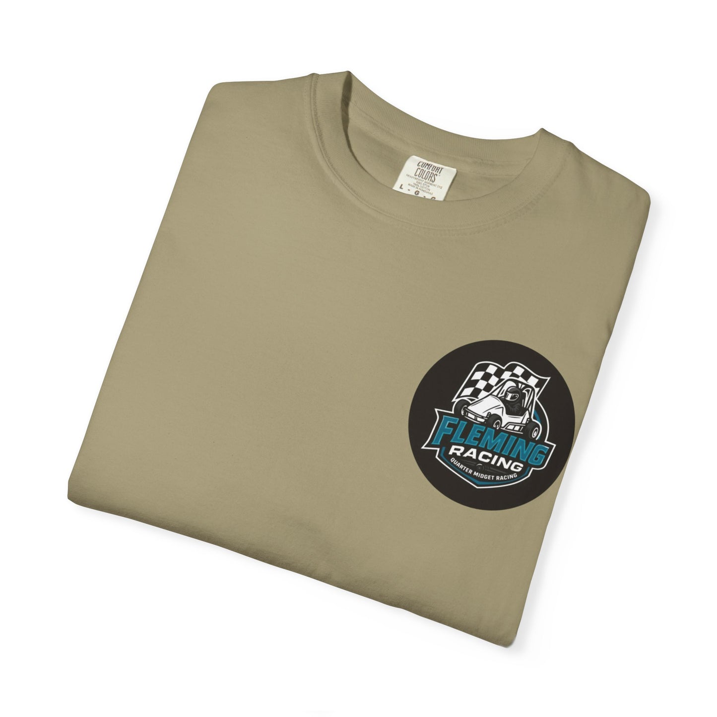 Fleming Racing QM Logo T-Shirt | Checkered Flag Circle Design