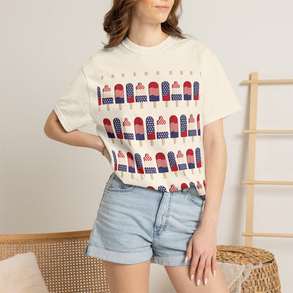 American Flag Popsicle T-shirt | Patriotic Fourth of July Ice Pop Tee