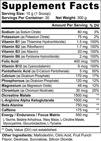 Goiteia Nitric Shock Pre-Workout Powder (Fruit Punch) 10.6 Oz (300g)