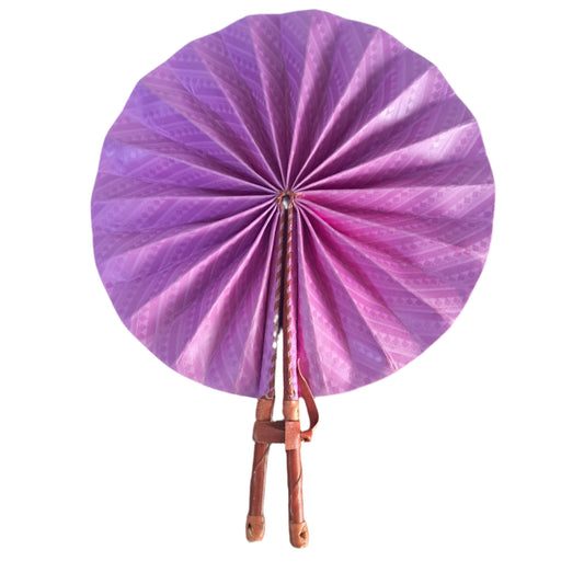 Ghanaian Plain Fabric Fan - PF004 lavender