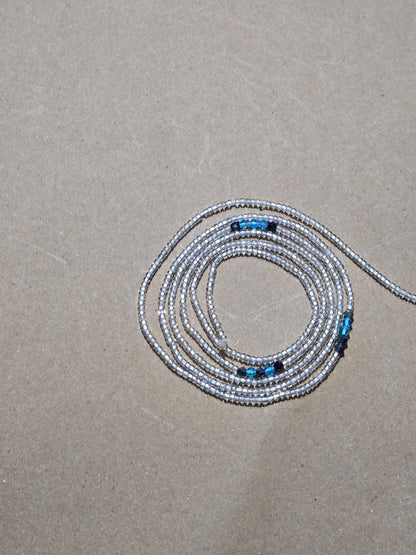 Clear Waist Beads with Crystals – Handmade African Tie-On