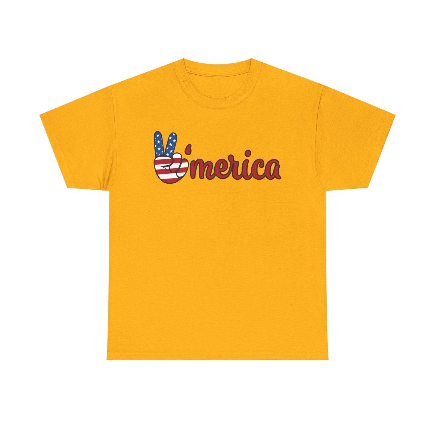 Merica Peace Hand graphic Tee | American Flag Popsicle back, Patriotic Fourth of July