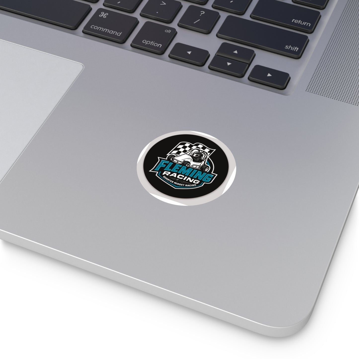 Fleming Racing Sticker | Round Vinyl Racing Logo, Quarter Midget Car